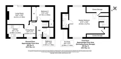 a black and white floor plan of a house at Cosy 2 bedroom home with free parking near city in Edinburgh