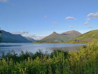 a view of a lake with mountains in the background at Duart in Onich