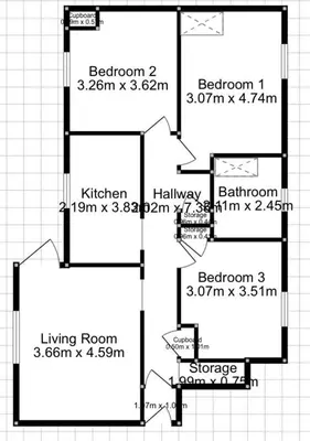 a floor plan of a house at Mitchell Apartment by Klass Living Coatbridge in Coatbridge