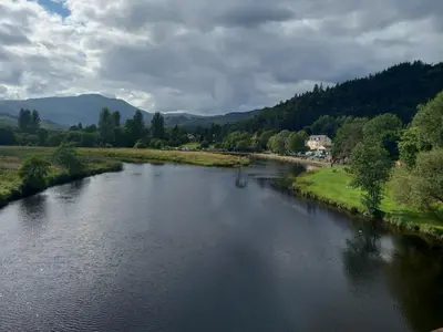 a view of a river from a bridge at Stunning Village Centre Holiday Home in Callander