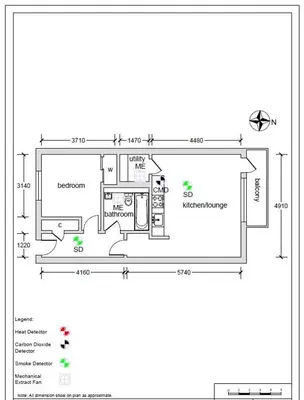 a floor plan of a house at 1 Bedroom Flat in the Heart of Merchant City in Glasgow