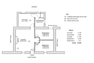 a floor plan of a house at Seal Cottage in Portnahaven