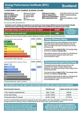 a screenshot of the emergency preparedness certificate efrov document at Signature - Glen Garry House in East Kilbride