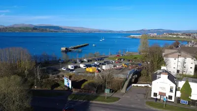 a view of a large body of water with a harbor at The Cloch in Gourock