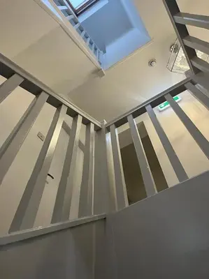 an overhead view of a staircase in a building at Albert House in Airdrie