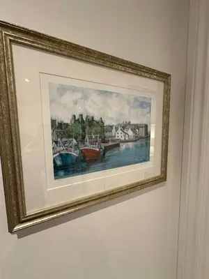 a picture of a painting on a wall at Luxury Moffat Apartment - High End Furnishing in Moffat