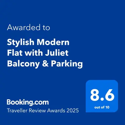 a screenshot of a text box with the words autism modern flat with julitt at Stylish Modern Flat with Juliet Balcony & Parking in Glasgow