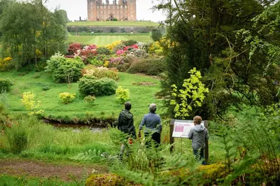 a group of three people looking at a garden at Montagu in Thornhill