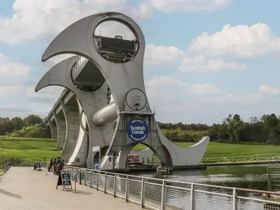 a large monument in a park next to a river at Oak in Denny