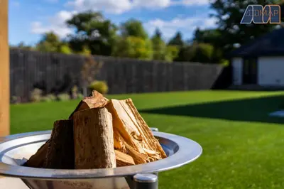 a tray with a pile of food in a yard at Large Family Home with Hot Tub or Jacuzzi, Log Burner in Bearsden