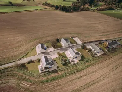 an aerial view of a house in a field at Lochy - Uk47884 in Keilour
