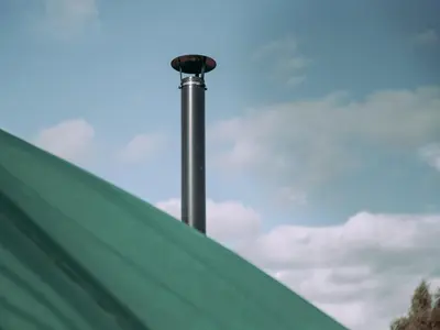 a pole on top of a green roof at Timothy Yurt - Uk47889 in Keilour