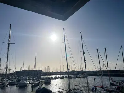 a group of boats docked in a harbor at Harbour bliss in Ardrossan