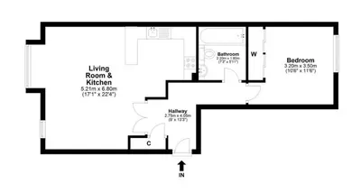 a floor plan of a house at The Art Flat Woodlands in Glasgow