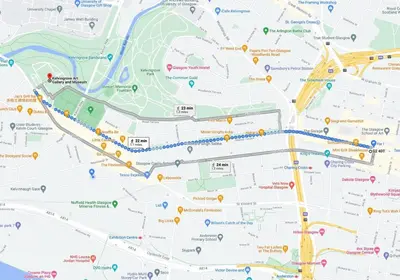 a map of the city of philadelphia with colored dots at The Art Flat Glasgow in Glasgow