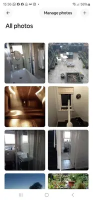 a collage of photos of a living room and a house at Garden homely house in Cardonald