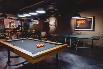 a billiard room with two ping pong tables at For Students Only Portsburgh Court Edinburgh in Edinburgh