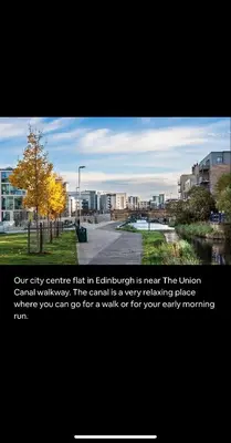 a picture of a city centre that is near the union canalwalkway this at Cozy Central Flat near Edinburgh Castle and with Free Private Parking in Edinburgh