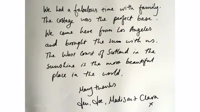 a letter from a friend to her husband at Craobh Haven Cottages in Craobh Haven