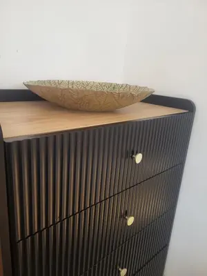 a bowl sitting on top of a dresser at Turnberry Rest-Coorie Doon Stays in Turnberry
