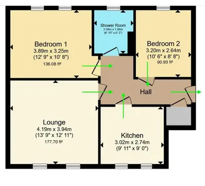 a floor plan of a house at Oxford Apartment by Klass Living in Coatbridge