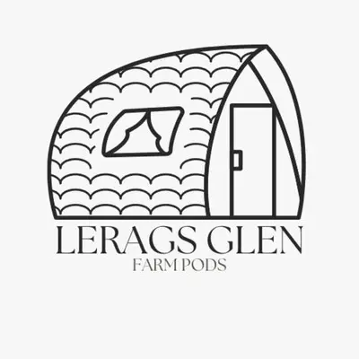 a vector logo of a tent with a door at Lerags glen farm pods in Lerags