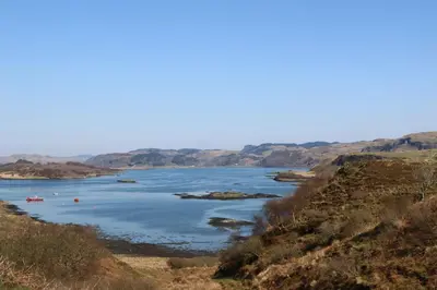 a view of a river from a hill at Losal in Oban