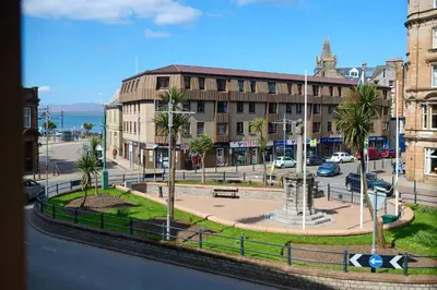 a view of a city street with a building at Stunning 2BR Apt - Central, Argyll Square Views in Oban
