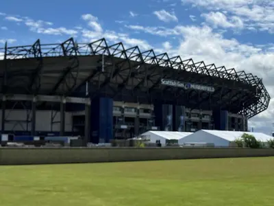 a view of a baseball stadium with a field at Victorian Villa in Murrayfield, Edinburgh in Edinburgh