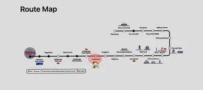 a map of the route map of the hospital at Edinburgh city break room in Edinburgh
