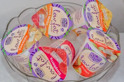 a glass bowl filled with different types of snacks at Stables Guest House in Newton Stewart