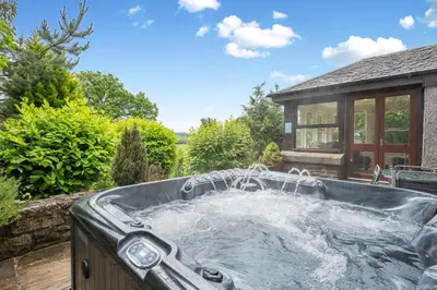 a hot tub in the backyard of a house at 2 Bed in Methven oc-c32362 in Methven
