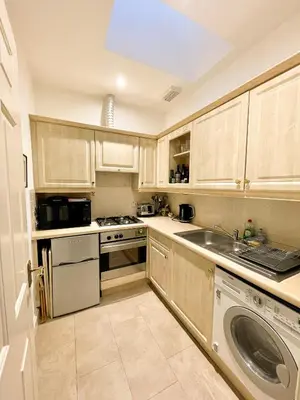 a kitchen with a sink and a dishwasher at Little West End cottage in Edinburgh