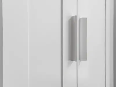 a white refrigerator with two doors in a room at Ludgate 2 Bedroom Apartment - Alloa in Alloa