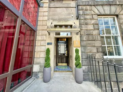 a entrance to a building with a door at Central Edinburgh Prime Luxury in Edinburgh
