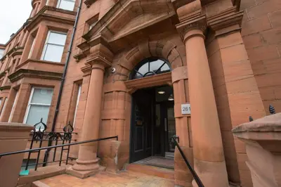 an entrance to a building with a large doorway at For Students Only - The Ballet School in Glasgow in Glasgow