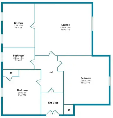 a floor plan of a house at Mc Culloch Apartment by Klass Living Viewpark in Uddingston