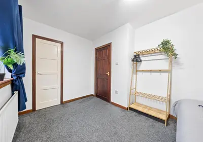a room with a ladder and a closet at Elmbank Avenue House by Klass Living Uddingston in Uddingston