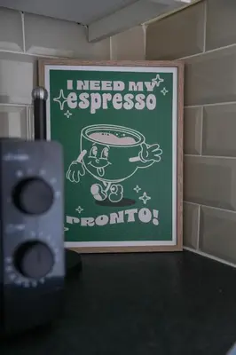 a sign that says i need my espresso and a mortar at Simpson House in Tillicoultry