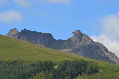 a green hill with mountains in the background at Mansefield House in Arrochar