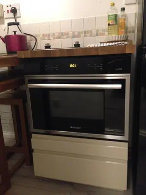 a microwave oven in a kitchen with a counter at Castle view&Grassmarket studio flat with Luxury bathroom in Edinburgh