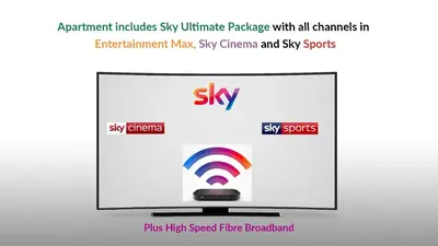 a diagram of the sky transmitter and the sky channel and sky sports at Dunfermline - Premium Two Bedroom Apartment - KW in Dunfermline
