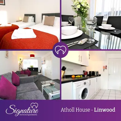 a collage of photos of a hotel room at Signature - Atholl House Glasgow Airport in Paisley