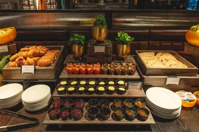 a display of different types of pastries and bread at Dakota Eurocentral in Motherwell