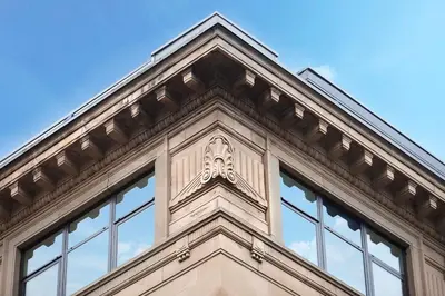 an architectural detail of a building with windows at Hotel Indigo Glasgow by IHG in Glasgow