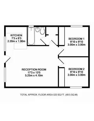 a drawing of a floor plan of a house at Heron Lodge sleeps up to 4 with free wifi in Crianlarich