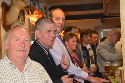 a group of people standing in a room at Creebridge House Hotel in Newton Stewart