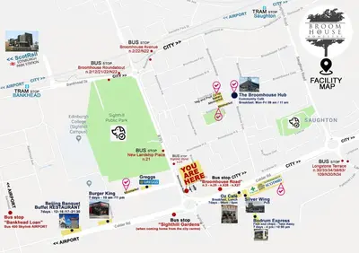a map of honoluluoluluoluluolulu hotels at BroomHouse HomeStay in Edinburgh