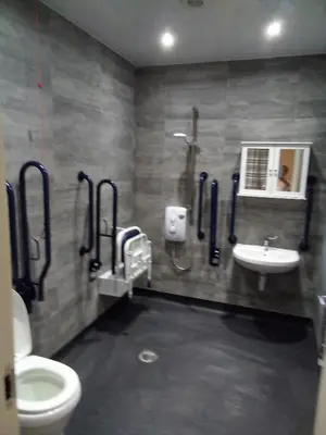 a bathroom with a toilet and a sink at Ardmillan Hotel in Edinburgh