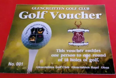 a book about a gothium golf club golf voucher at Dungallan Country House in Oban